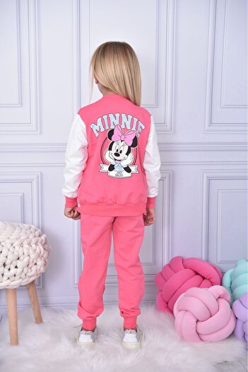 LİLLYPİCCA MINNIE COLLEGE CARDIGAN WITH POCKETS - LONG SLEEVE SWEATSHIRTS - DOUBLE POCKETS TRACKWORDS 3-Piece COTTON LYCRA SUIT