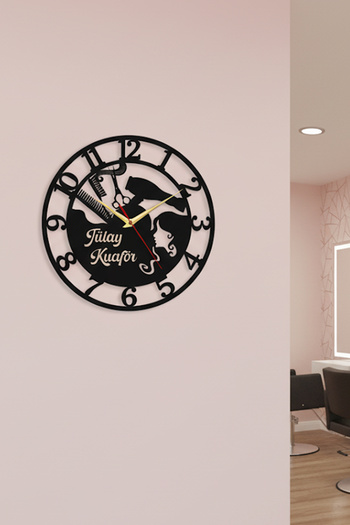 AHŞAP HEDİYENİZ Women's Hairdresser Beauty Salon Wall Clock
