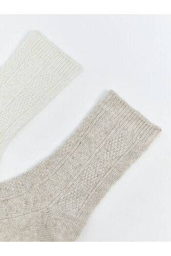 LC Waikiki Peak New Season Self-Patterned Wool Women's Socks 2-Piece