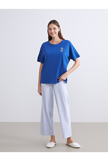 LC Waikiki Crew Neck Printed Women's Pajama Top
