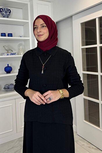 Rabia Şamlı Kumsal Knitwear Set Black