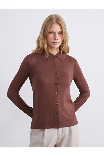 LC Waikiki Peak New Season Polo Neck Women's Knitwear Cardigan