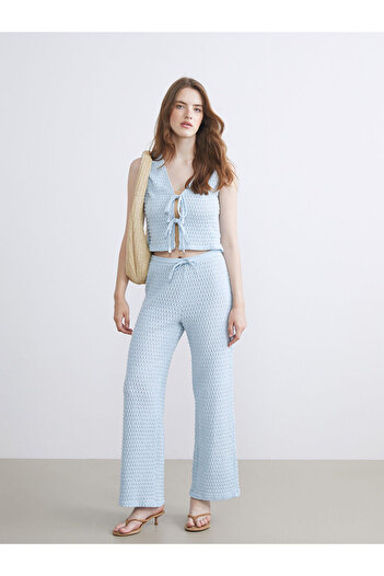 LC Waikiki Leave Your Style with Us |   Women's Openwork Trousers with Elastic Waistband