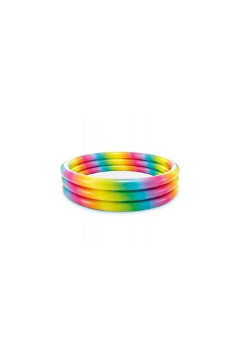 Intex Multicolor Inflatable Pool for Children, 58439 Rainbow, 330 Liters, 147 x 33 CM