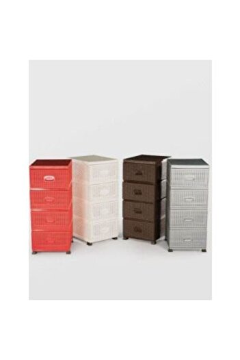 sterk 4 Drawer Rattan Cabinet, 91x37.5x46, Various Colors