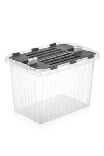 OEM Storage Box from PP, Double Opening Lid, Transparent, 50 L