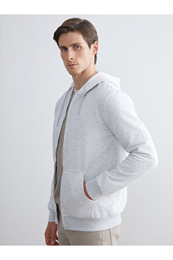 LC Waikiki Hooded Long Sleeve Men's Zippered Sweatshirt