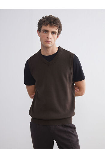LC Waikiki Standard Mold V-Neck Men's Knitwear Sweater