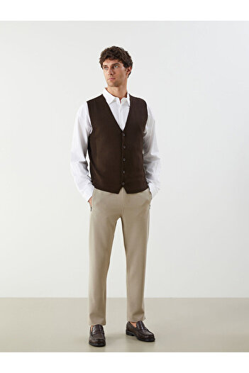 LC Waikiki Standard Fit V-Neck Men's Knitwear Vest