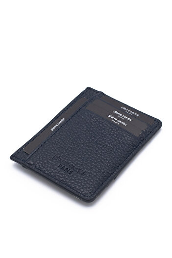 Pierre Cardin Navy Blue Unisex Leather Credit Card Holder 0323L1N