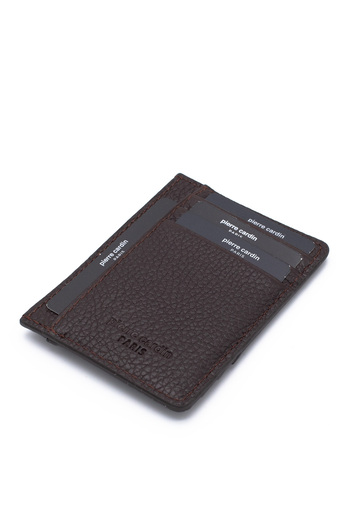 Pierre Cardin Brown Unisex Leather Credit Card Holder 0323K6C