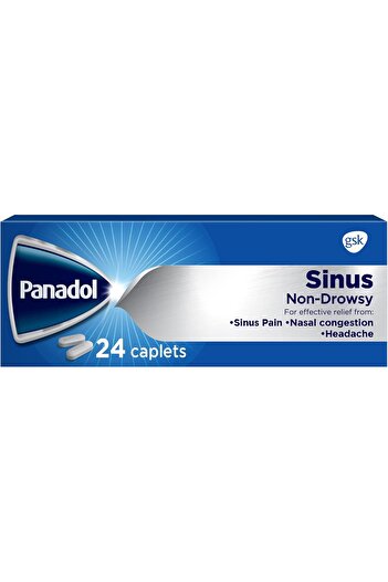 Panadol مسكن لآلام الجيوب الأنفية غير مسبب للنعاس، 24 قرصًا