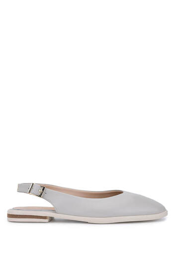 Tamer Tanca Women's Genuine Leather Beige Ballerina Shoes