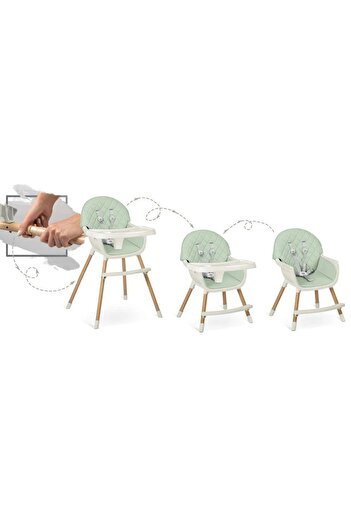 NUKIDO 3-in-1 dining chair, stable legs, removable tray, 5-point safety belts, from 6...