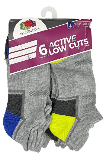 Fruit of the loom Active Low Cuts Socks 6 Pack (L)