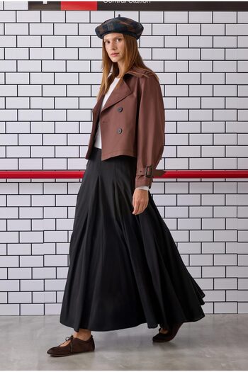 HEQA Short Trench Coat Brown