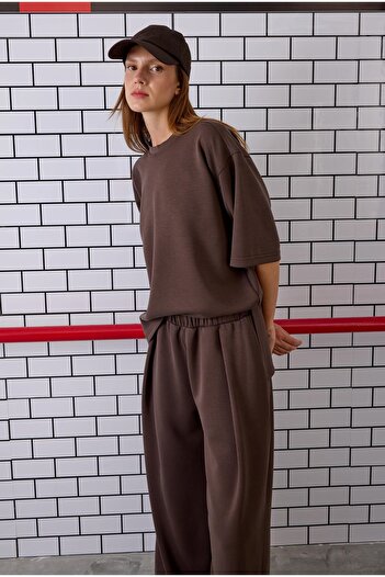 HEQA Modal Basic T-Shirt Bitter Brown