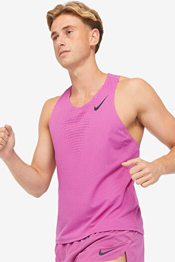 Nike Dri Fit Aeroswift Running Adv Singlet Tank Top Laser Cut Running Singlet Fuchsia
