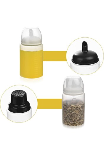 DELPI Set 4 Sticla Dispenser pentru Sosuri si Condimente, Plastic, Translucid, 150 ml
