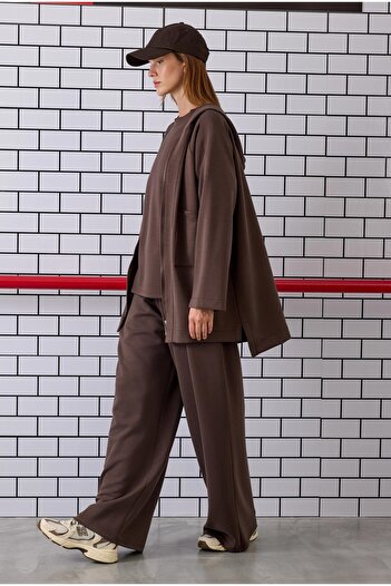 HEQA Örme Modal Sweat Acı Kahve