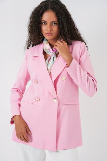 Bigdart Women's Double Breasted Collar Blazer Jacket 0722 - Powder