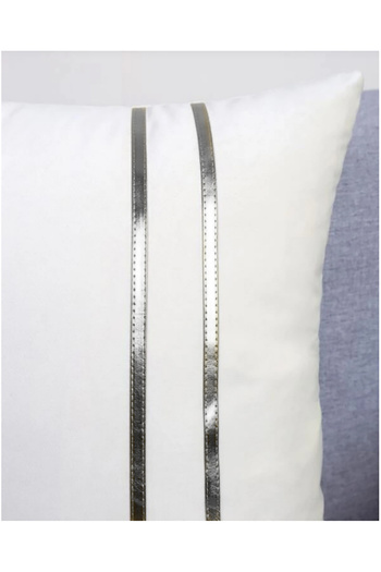 DeccoStil Throw Pillow Cover with Silver Detail (1 Piece)