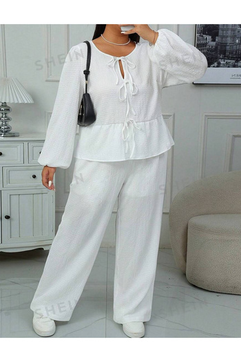 SHEIN Curve+ suit, white