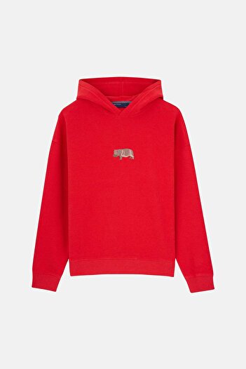 WWF Market Hippo Supersoft Hoodie - Red