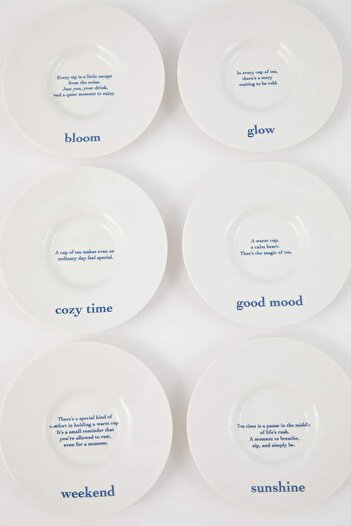 TRENDYOLMİLLA HOME Set of 6 Minimal Pattern Tea Plates