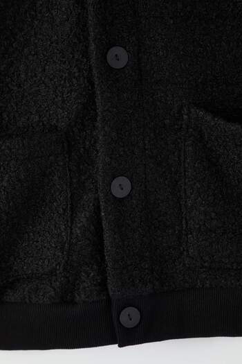 Trendyol Collection Black Oversize/Wide Cut V-Neck Button Thick Cardigan Tmnaw26Hi00004