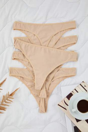 Trendyol Curve Σετ 5 βαμβακερά εσώρουχα Brazilian Plus Size TBBAW26CM00013