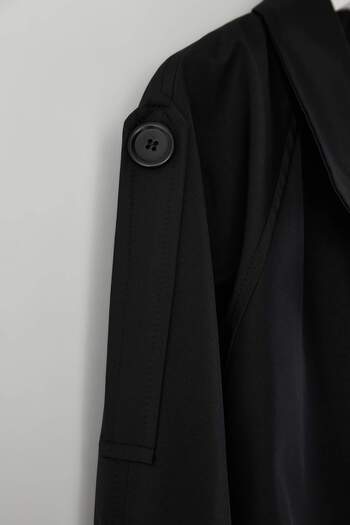Trendyol Collection Black Regular Plus Size Trench Coat Twoaw26Bm00002