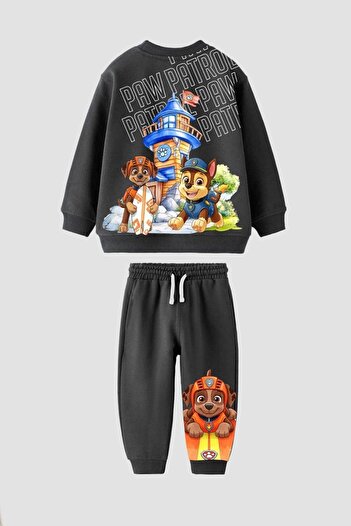Monila Boy's Paw Patrol Printed 3 Thread Cotton Fabric Top and Bottom Set