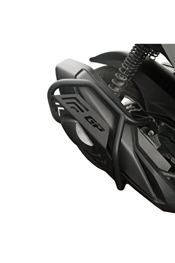 GP KOMPOZİT GP Kompozit Honda Forza 250 2025 Uyumlu Kapaklı Egzoz Koruma Demiri Siyah