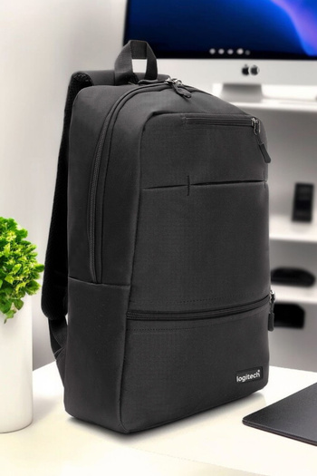 logitech Orijinal Unisex Laptop Bölmeli Çok Gözlü Su Geçirmez Lise Ortaokul İlkokul Siyah Sırt Okul Çantası