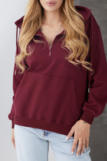 DPARİS Half Zipper Sweatshirt with Kangaroo Pocket