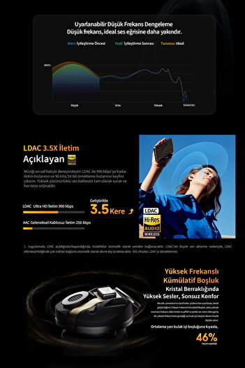 QCY Ht10 Ailybuds Pro Plus Adaptif Anc Hi-res Ldac Aı 6 Mikrofon Bluetooth 5.3 Kablosuz Kulaklık Siyah