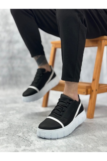BOA Ba0666 Boa Black White High Sole Men's Casual Shoes