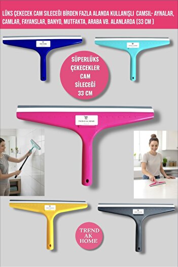 OSKAR FIRÇA ÇEKECEK ÇEKPAS CAMSİL - Banyo,fayans,duşakabin,balkon,cam,araba vb alanlarda (33cm 1 adet)