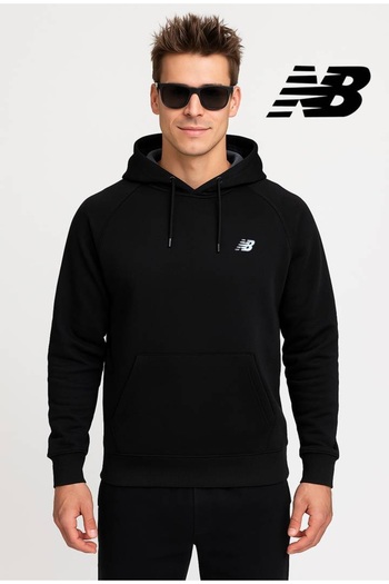 New Balance Ανδρικό φούτερ με μαύρη κουκούλα Lifestyle Mnh3224-bk