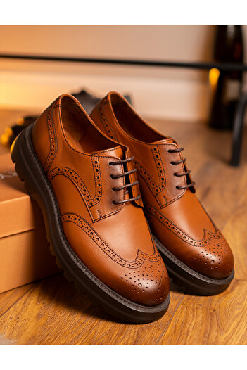 Deery Men's Genuine Leather Tan Color Casual Shoes