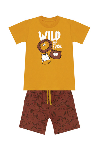 Denokids Wild Erkek Çocuk Yazlık T-shirt Şort Takım