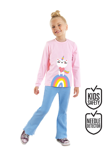 Denokids Catcorn Girl's T-Shirt Pants Set
