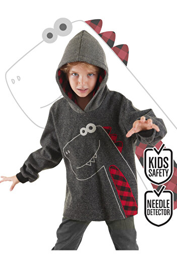 Denokids Boy's Hooded Dino Sweatshirt
