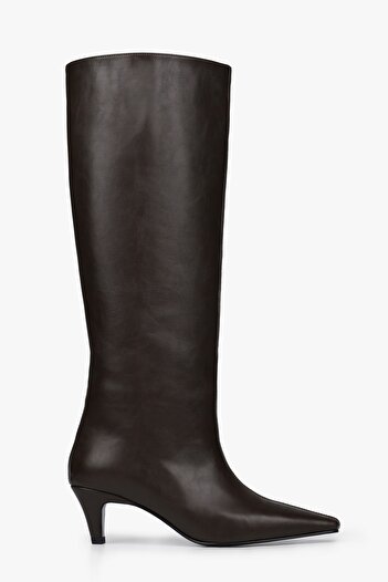 Shoeberry Women's Amira Brown Leather Boots