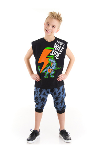 MSHB&G Lightning Dino Boy's T-shirt Capri Shorts Set