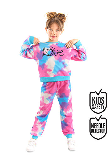 MSHB&G Girl's Tie-Dye Patterned Winter Tracksuit Set - Love