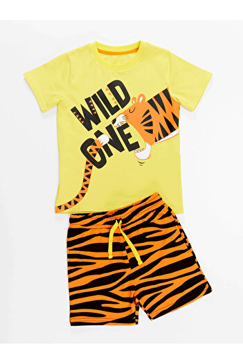 Denokids Wild One Erkek Çocuk T-shirt Şort Takım