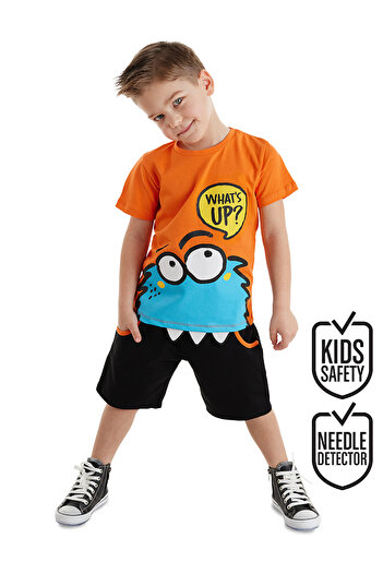 Denokids Whatsup Monster Boy T-shirt Shorts Set