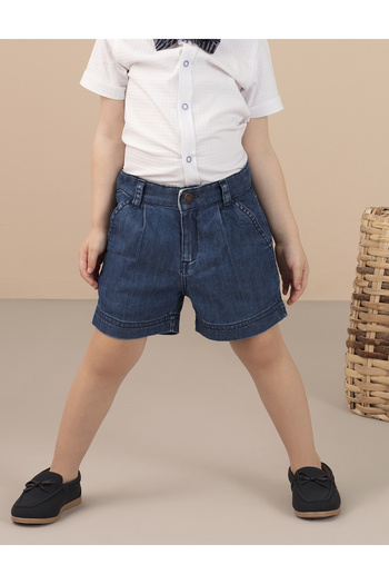 Ollie&Olla Pantaloni scurți din denim plisați pentru băieți